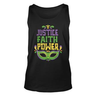 Mardi Gras Colors Meaning Justice Faith Power Party Women Unisex Tank Top - Thegiftio UK
