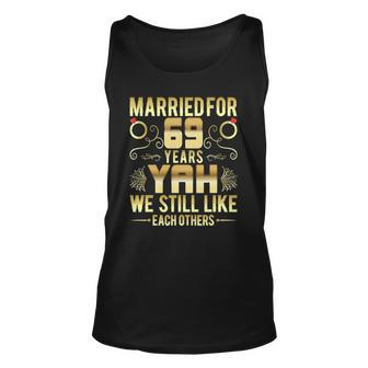 Married For 69 Years 69Th Wedding Anniversary Husband Wife Unisex Tank Top | Mazezy