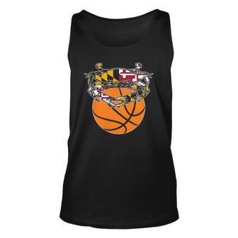 Maryland Crab State Pride Flag Basketball & Blue Crab Tank Top | Mazezy