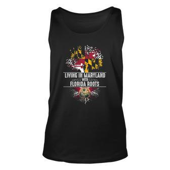 Maryland Home Florida Roots State Tree Flag Love Gift Unisex Tank Top | Mazezy