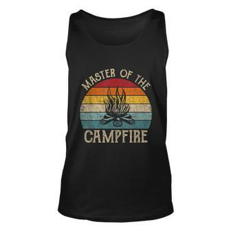 Master Of The Campfire Camping Retro Camper Unisex Tank Top - Monsterry AU
