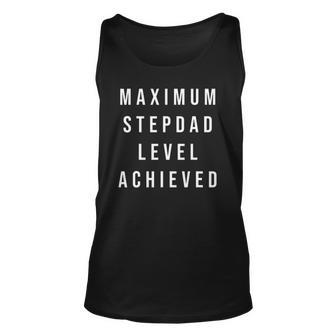 Maximum Stepdad Level Achieved Gamer Fathers Day Unisex Tank Top | Mazezy