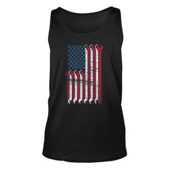 Mechanic American Flag Combination Wrenches Gift Unisex Tank Top | Mazezy