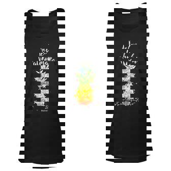 Mele Kalikimaka Pineapple Christmas In July Lights Unisex Tank Top - Thegiftio UK
