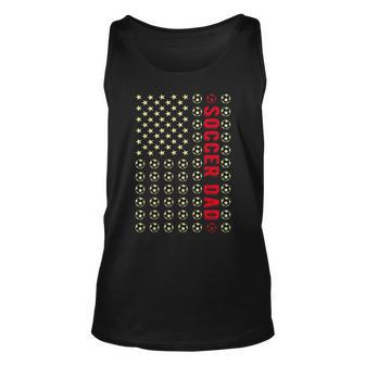 Mens 4Th Of July Soccer Dad Patriotic American Flag Fathers Day Unisex Tank Top - Seseable