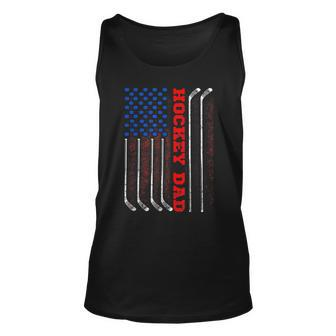 Mens 4Th Of July Us Flag Hockey Dad For Fathers Day Unisex Tank Top - Seseable