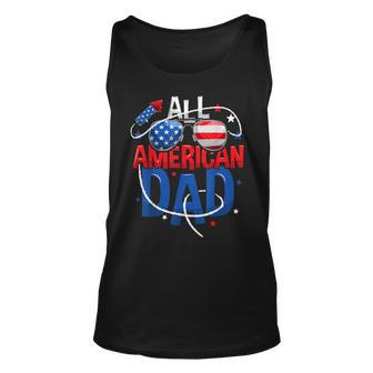 Mens All American Dad 4Th Of July Fathers Day Men Matching Family Unisex Tank Top - Seseable