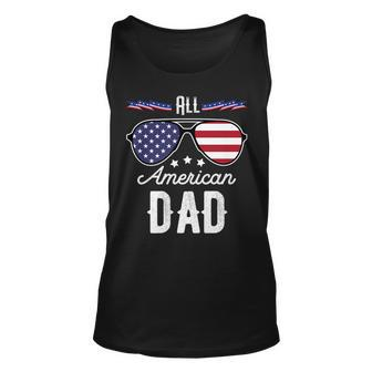 Mens All American Dad 4Th Of July Sunglasses Unisex Tank Top - Seseable