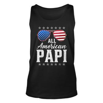 Mens All American Papi 4Th Of July Fathers Day Papi Gift Unisex Tank Top - Seseable