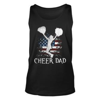 Mens American Flag Cheer Dad 4Th Of July Fathers Day Funny Unisex Tank Top - Seseable