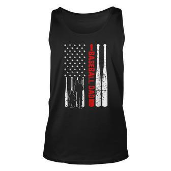 Mens Baseball Dad - Dad And Son - American Flag 4Th Of July Unisex Tank Top - Seseable