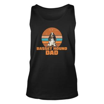 Mens Basset Hound Dad Vintage Dog Unisex Tank Top | Mazezy