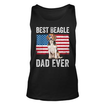 Mens Beagle Dad American Flag Dog Lover Owner Fathers Day Funny Unisex Tank Top - Thegiftio