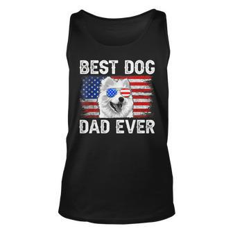 Mens Best American Eskimo Dad Ever American Flag 4Th Of July Unisex Tank Top - Seseable