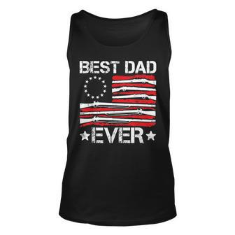Mens Best Dad Ever Gun Rights American Flag Daddy 4Th Of July Unisex Tank Top - Seseable