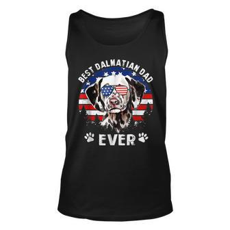 Mens Best Dalmatian Dad Ever Us Flag 4Th Of July Unisex Tank Top - Seseable