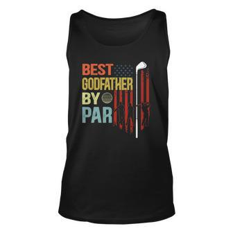 Mens Best Godfather By Par Flag Fathers Day Golfing Unisex Tank Top | Mazezy