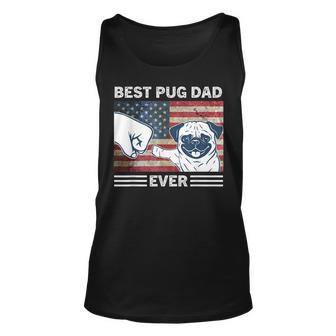 Mens Best Pug Dad Ever American Flag 4Th Of July Gift Unisex Tank Top - Seseable