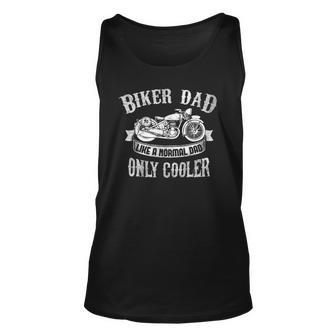 Mens Biker Dad Motorcycles Fathers Day Unisex Tank Top | Mazezy