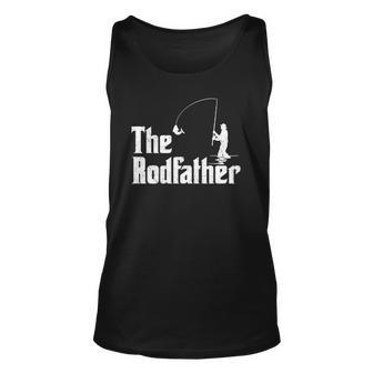 Mens Dad Fishing For Men The Rodfather Novelty Tee Unisex Tank Top | Mazezy