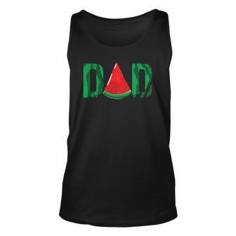 Mens Dad Watermelon Funny Summer Fruit Dad Fathers Day Unisex Tank Top | Mazezy