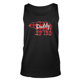 Mens Daddy Bear Buffalo Plaid Family Matching Fathers Day Unisex Tank Top | Mazezy