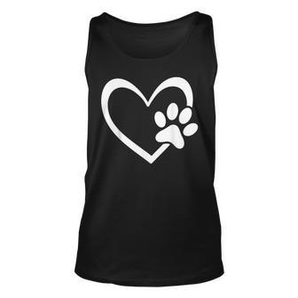 Mens Dog Dad Mom Puppy Love Dogs Cats Paw Print Heart Fathers Day Unisex Tank Top - Thegiftio UK