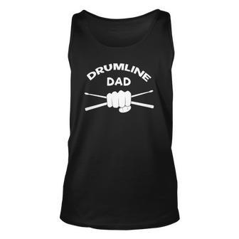 Mens Drumline Dad Music Marching Band Support Drumsticks Unisex Tank Top | Mazezy