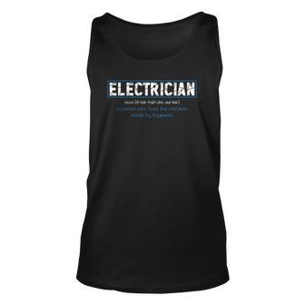 Mens Electrician Definition - Funny Dictionary Gift Unisex Tank Top | Mazezy
