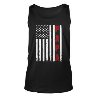 Mens Fathers Day Best Dad Ever Usa American Flag Unisex Tank Top | Mazezy