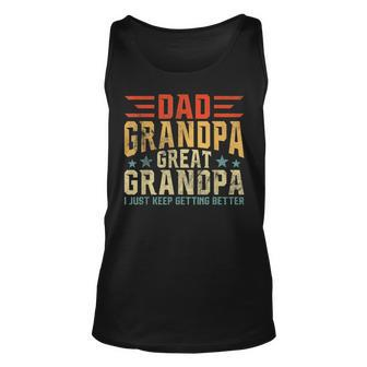 Mens Fathers Day From Grandkids Dad Grandpa Great Grandpa Unisex Tank Top - Seseable