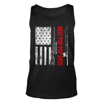 Mens Fathers Day Gift Distressed American Flag Best Pop Pop Ever Unisex Tank Top - Thegiftio UK