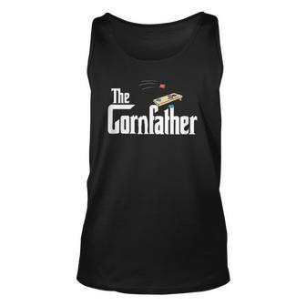 Mens Funny Cornhole The Cornfather Funny Fathers Gift Unisex Tank Top | Mazezy