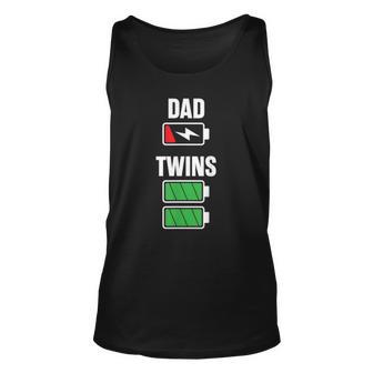 Mens Funny Dad Fathers Day Birthday Twins Twin Dad Unisex Tank Top | Mazezy CA
