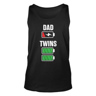 Mens Funny Dad Fathers Day Birthday Twins Twin Dad Unisex Tank Top - Seseable