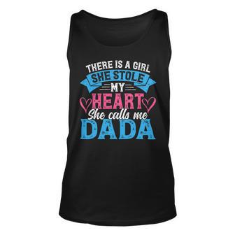 Mens Funny Fathers Day Shirt A Girl She Calls Me Dada Grandpa 7 Shirt Unisex Tank Top | Favorety