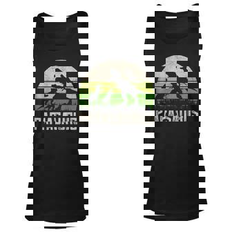 Mens Funny Grandpa Papasaurus Dinosaur 3 Kids Fathers Day Unisex Tank Top - Seseable