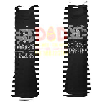 Mens Funny Grilling Dad The Man The Myth The Bbq Legend Father Unisex Tank Top - Thegiftio UK