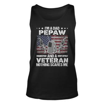 Mens Im A Dad Pepaw And A Veteran Retro Best Pepaw Ever Unisex Tank Top - Thegiftio