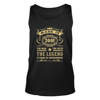 Mens Made In 2001 The Legend 21St Birthday Unisex Tank Top | Mazezy