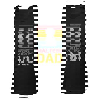 Mens Maltese Dad Vintage Dog Dogs Paw Maltese Accessories Unisex Tank Top - Thegiftio
