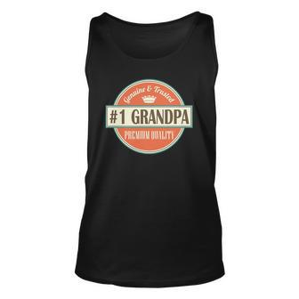 Mens Number 1 Grandpa 1 Grandfather Fathers Day Gift Unisex Tank Top | Mazezy