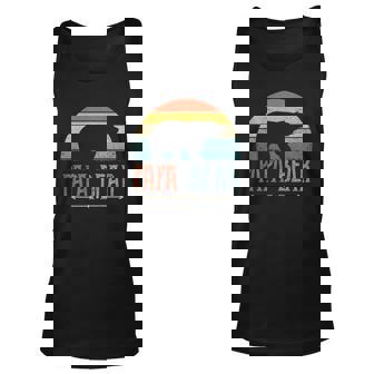 Mens Papa Bear Vintage Daddy Fathers Day Retro Dad Unisex Tank Top | Mazezy
