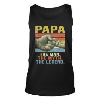 Mens Papa Man Myth Legend For Mens & Dad Funny Father Gift Unisex Tank Top - Thegiftio UK