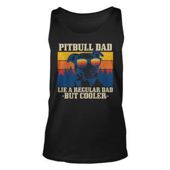 Mens Pitbull Dad Vintage Funny Dog Fathers Day Pitbull Unisex Tank Top - Thegiftio UK