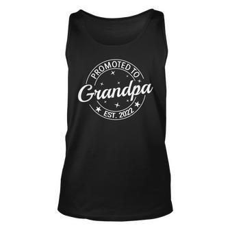 Mens Promoted To Grandpa 2022 Soon To Be Dad Pregnancy Matching Unisex Tank Top - Thegiftio UK
