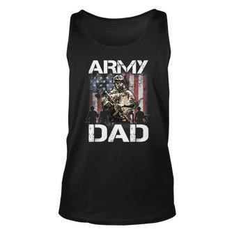 Mens Proud Army Dad Patriot American Flag Usa 4Th Of July Unisex Tank Top - Seseable