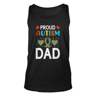 Mens Proud Autism Dad Autism Awareness Unisex Tank Top | Mazezy