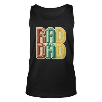 Mens Rad Dad Vintage Retro Fathers Day Gift Unisex Tank Top | Mazezy