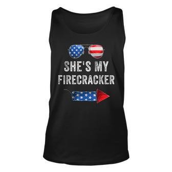 Mens Shes My Firecracker His And Hers 4Th July Matching Couples Unisex Tank Top - Seseable